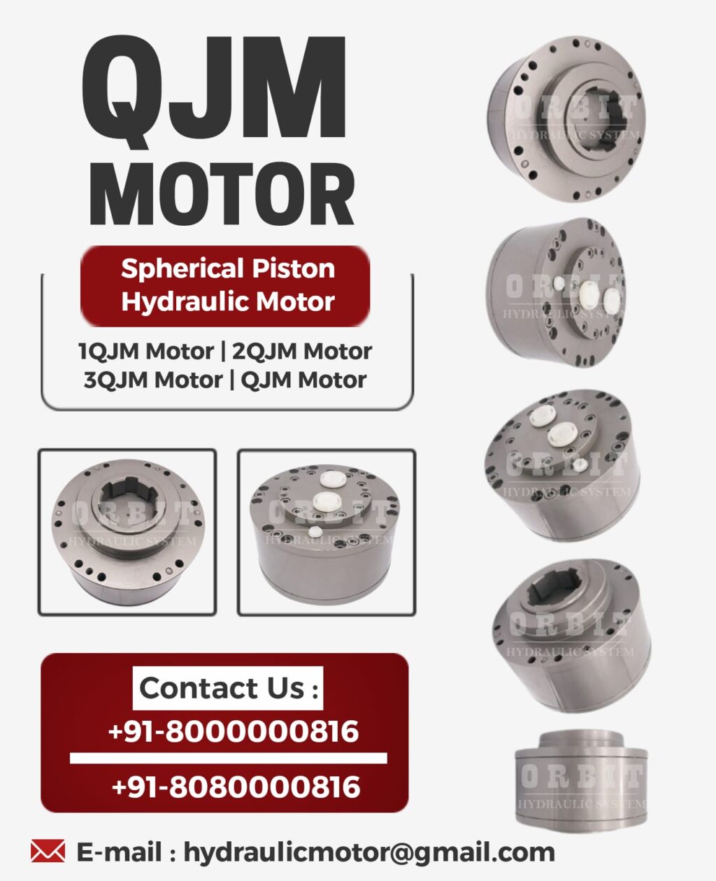 QJM Spherical Piston Hydraulic Motor Manufacturer in Ahmedabad Mumbai Pune Chennai Bangalore Hyderabad Delhi Nashik Kolkata Nagpur Coimbatore India